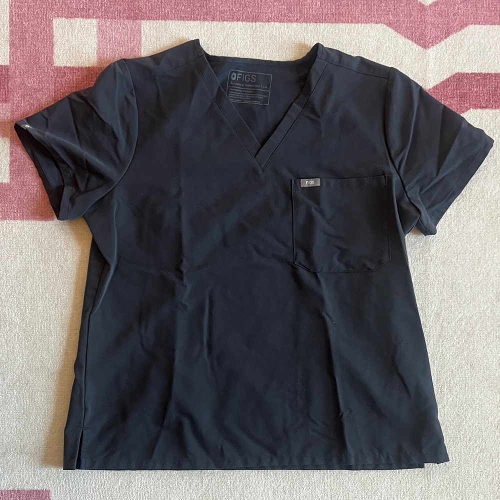 Figs Charcoal Catarina V-Neck Scrub Top